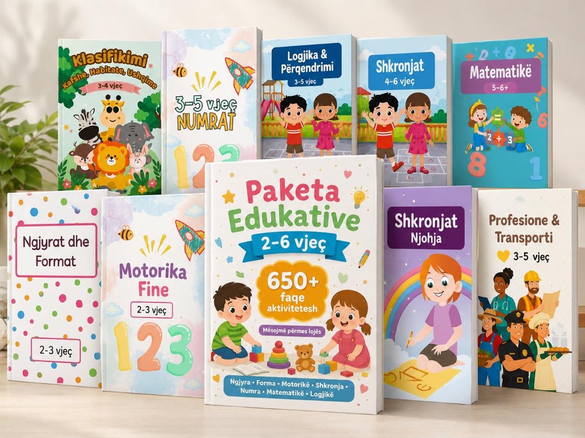 Paketa Edukative — 650+ faqe aktivitetesh për fëmijë 2–6 vjeç